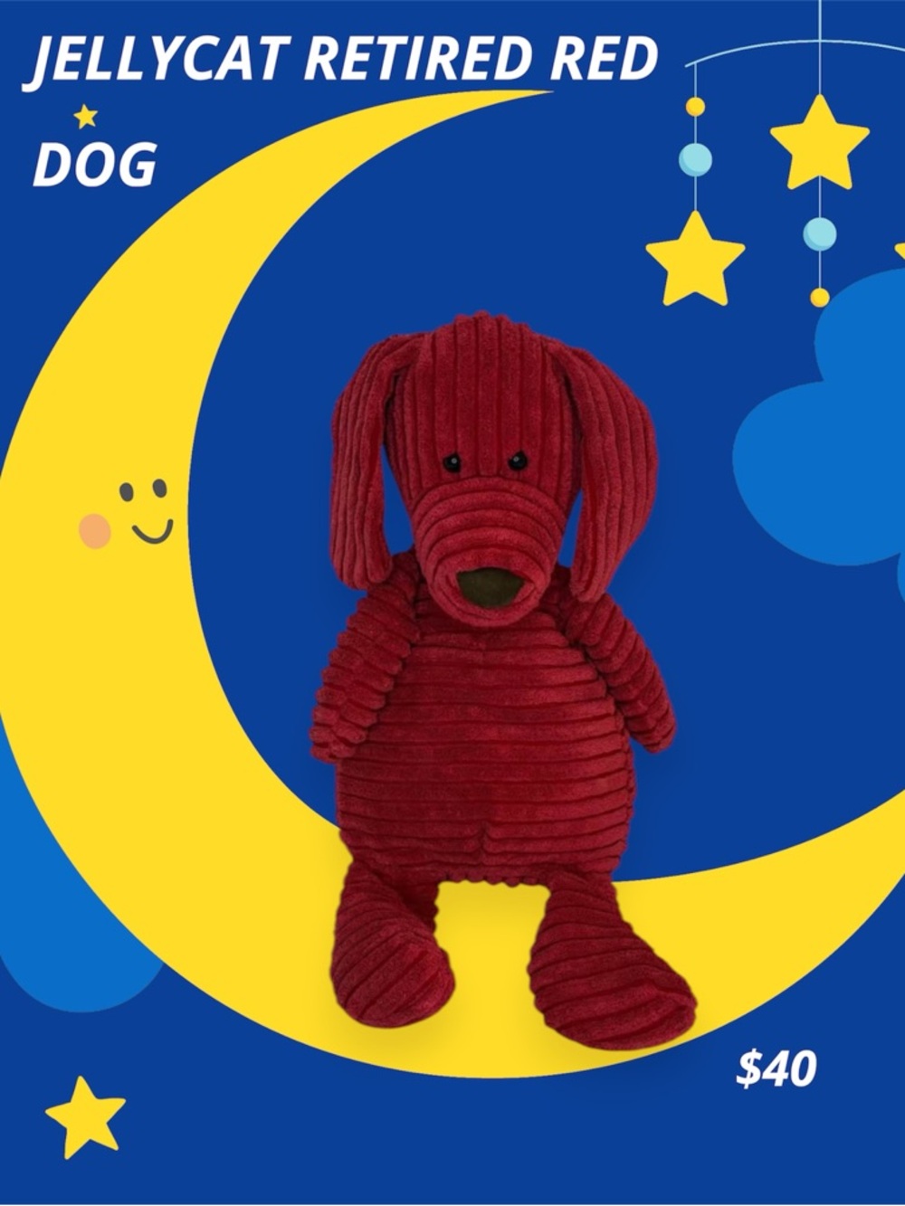 Jellycat Red Corduroy Dog Plush